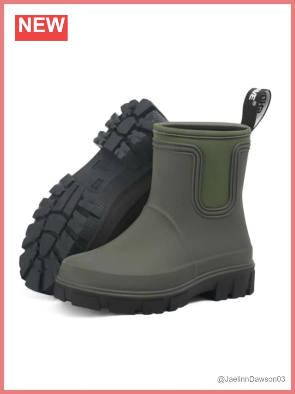 Waterproof Rubber Rain Boots Neoprene Lined Slip-On Ankle Garden Boots